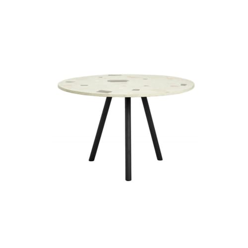 Meubles Tables à manger | Table ronde 120cm terrazzo pieds métal - WX67582