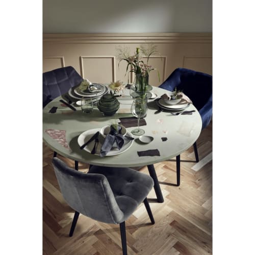 Meubles Tables à manger | Table ronde 120cm terrazzo pieds métal - WX67582