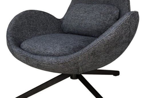Canapés et fauteuils Fauteuils | Fauteuil rotatif en tissu gris - LP31657