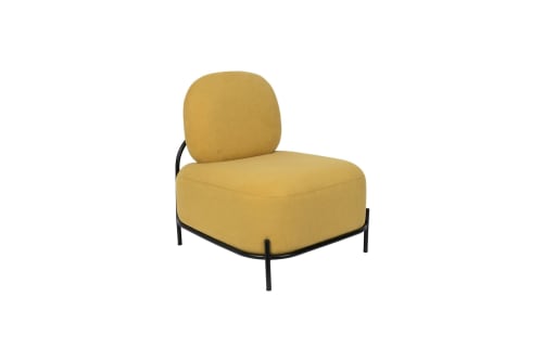 Canapés et fauteuils Fauteuils | Fauteuil lounge en tissu jaune - NO29104