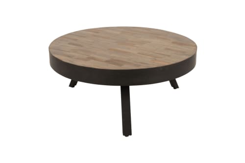 Meubles Tables basses | Table basse ronde D74 cm en teck recyclé Large - DE02681