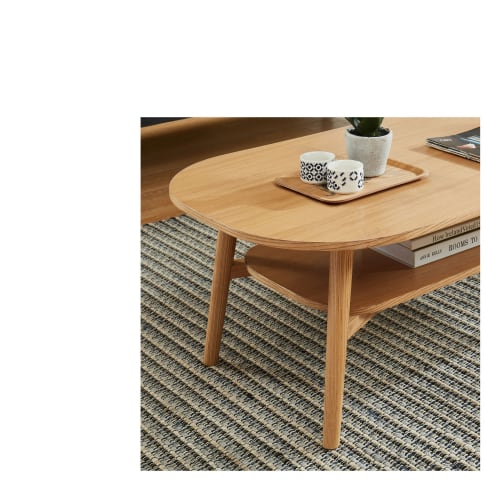 Meubles Tables basses | Table basse vintage en bois 120x60 cm bois clair - DN27509