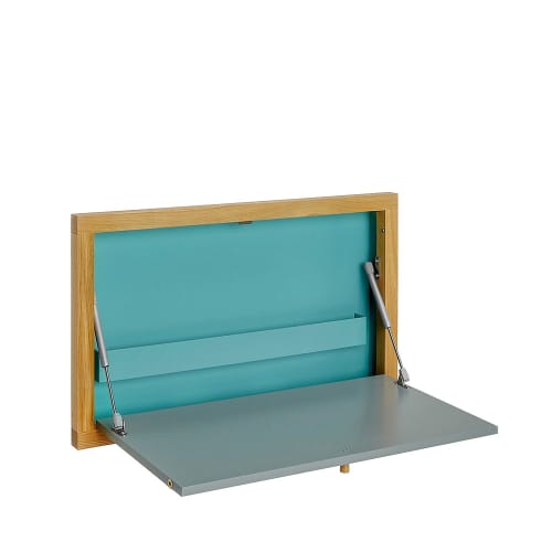 Meubles Bureaux et meubles secrétaires | Bureau mural contemporain turquoise - WQ81923