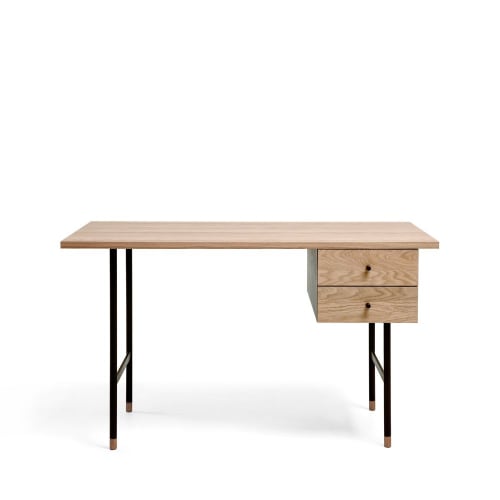 Meubles Bureaux et meubles secrétaires | Bureau design bois et métal 2 tiroirs - XI43248