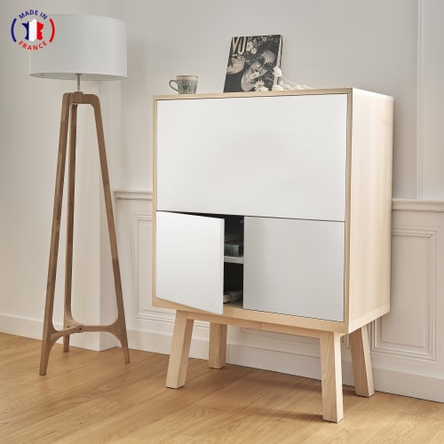 Bureau Secretaire En Bois Blanc Balisson Kube Maisons Du Monde