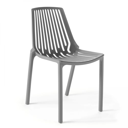 Jardin Chaises de jardin | Chaise de jardin ajourée en plastique gris - JU17858