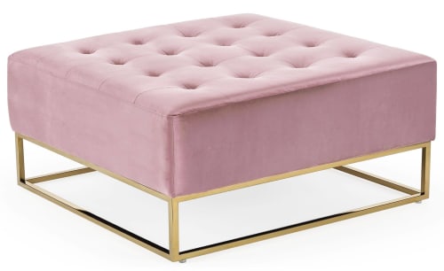 Canapés et fauteuils Poufs | Pouf carré  velours rose - PV93319