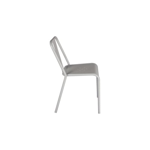 Meubles Chaises | Chaise de café empilable métal brillant blanc - ST92607