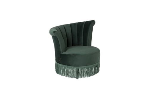 Canapés et fauteuils Fauteuils | Fauteuil vintage à franges velours vert - TL08524