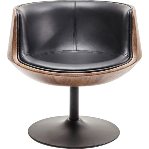 Canapés et fauteuils Fauteuils | Fauteuil pivotant noir et marron - IK00227