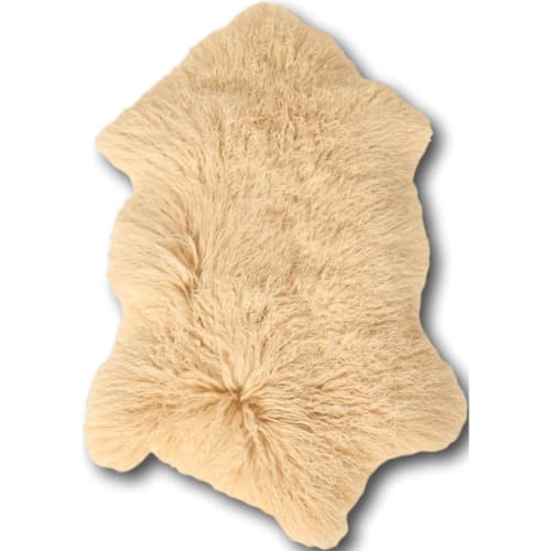 Descente de lit peau d’agneau beige 100x70