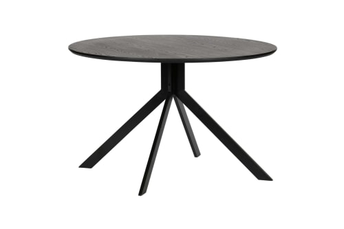 Meubles Tables à manger | Table à Manger en bois D120cm noir - QJ12852