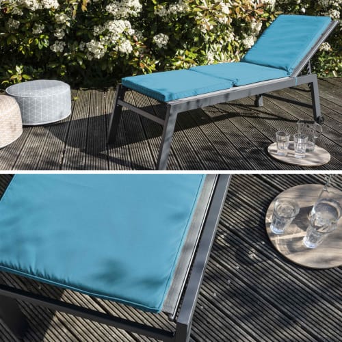 Jardin Matelas pour bain de soleil | Coussin de bain de soleil en polyester bleu - DM03603
