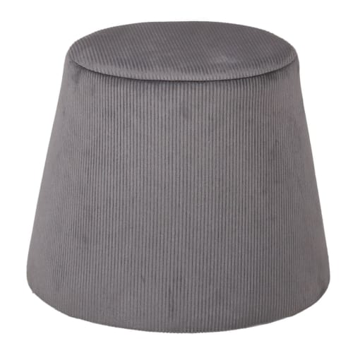 Canapés et fauteuils Poufs | Pouf en velours cotelé gris foncé - RQ06502