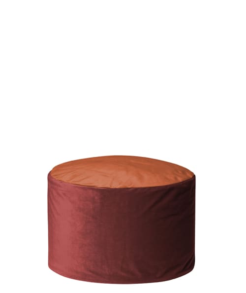 Canapés et fauteuils Poufs | Pouf rond d'intérieur en velours bordeaux - YU27463