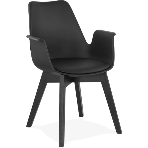 Canapés et fauteuils Fauteuils | Fauteuil scandinave rembourré assise et pieds noir - TW36265