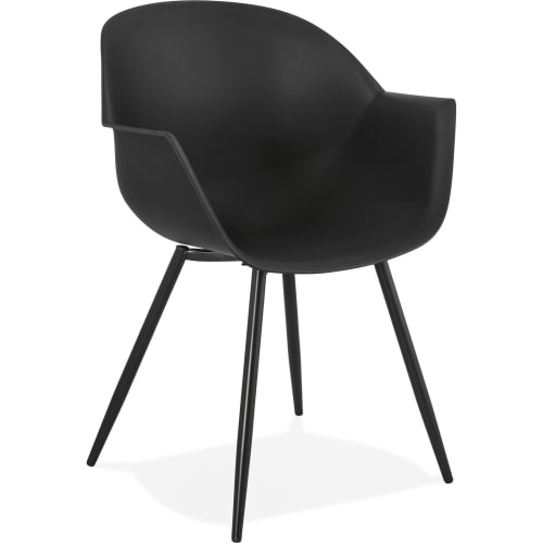 Canapés et fauteuils Fauteuils | Fauteuil design en résine noir avec accoudoirs - UN11005