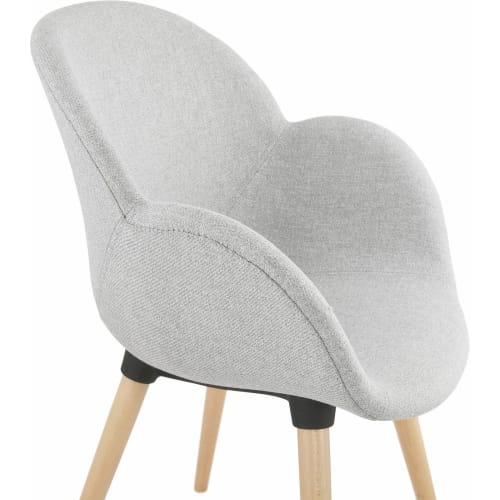 Canapés et fauteuils Fauteuils | Fauteuil design rembourré tissu gris clair pieds bois - PF87747