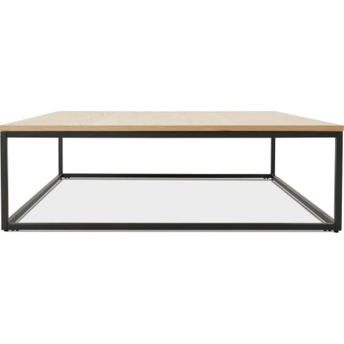 Meubles Tables basses | Table basse carré métal noir et plateau bois clair l110cm - GS47060
