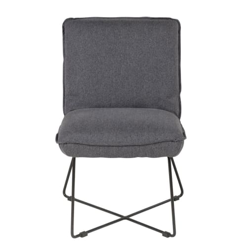 Canapés et fauteuils Fauteuils | Fauteuil tissu et métal gris foncé design - VJ28812