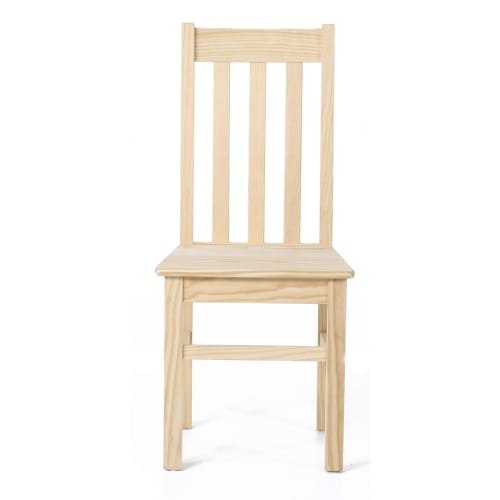 Meubles Chaises | Chaise à barreaux en pin massif brut - MW27034