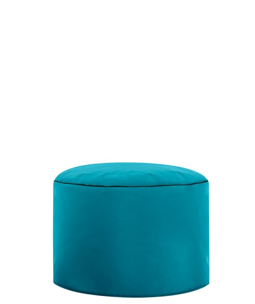 Canapés et fauteuils Poufs | Repose pieds en tissu imperméable bleu pétrole - NR65019