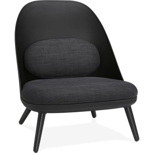 Canapés et fauteuils Fauteuils | Fauteuil design scandinave large rembourré noir - TH28218