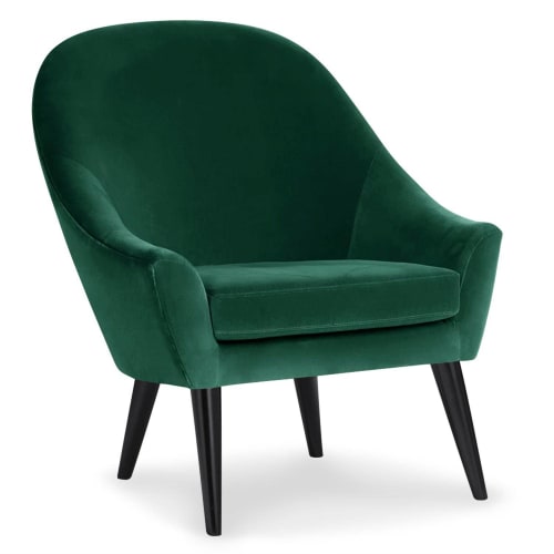 Canapés et fauteuils Fauteuils | Fauteuil scandinave velours vert - HB46469
