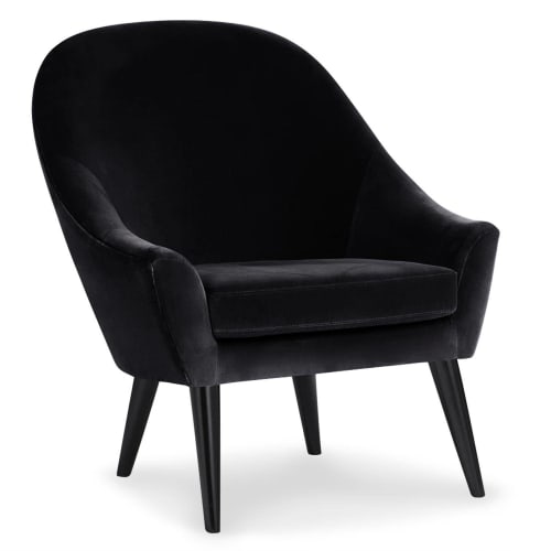 Canapés et fauteuils Fauteuils | Fauteuil scandinave velours noir - YS33435