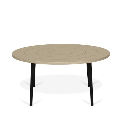 Meubles Tables basses | Table basse  placage chêne clair et métal noir - LQ79979