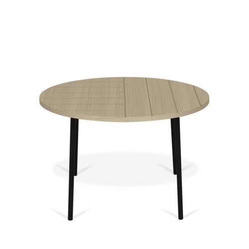 Meubles Tables basses | Table basse  placage chêne clair et métal noir - PX11951