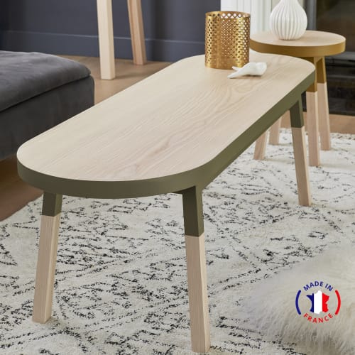 Meubles Tables basses | Table basse banc 140 cm, 100% frêne massif vert lancieux - BU00936