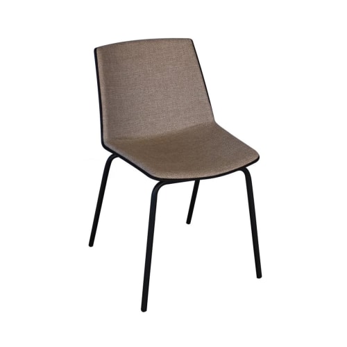 Meubles Chaises | Chaise salle à manger design bi matières beige - QW13592
