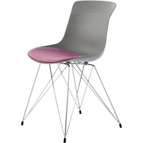 Meubles Chaises | Chaise design eiffel rembourrée gris violet (lot de 2) - SJ56076