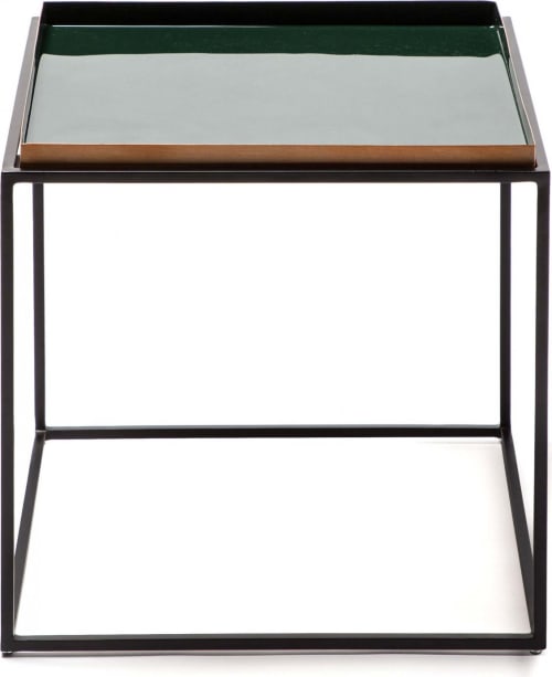 Meubles Tables basses | Table d’appoint carré couleur vert l40cm - VY57954