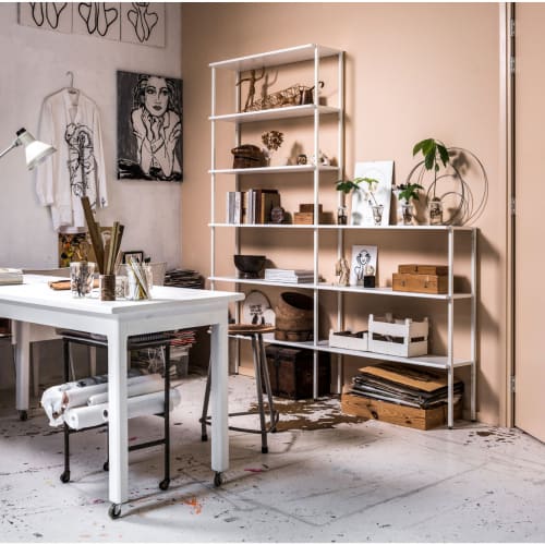 Rack Etagere En Metal 10 Niches Blanc Maisons Du Monde