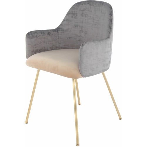 Canapés et fauteuils Fauteuils | Fauteuil rembourré tissu velours couleur gris - KH73765