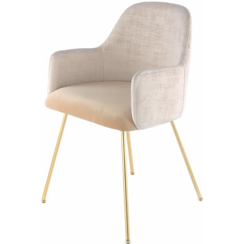 Canapés et fauteuils Fauteuils | Fauteuil rembourré tissu velours couleur beige - UX00408