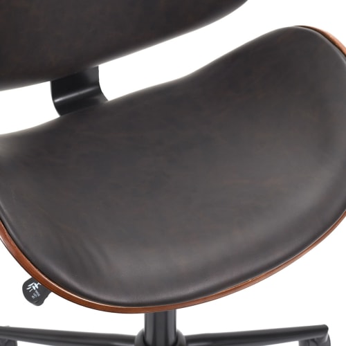 Chaise bureau réglable pivotante en similicuir Noir antique NATRONA