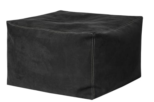Canapés et fauteuils Poufs | Pouf d'intérieur imitation cuir anthracite - SK26068