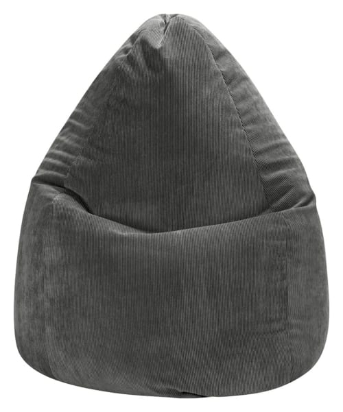Canapés et fauteuils Poufs | Pouf poire en velours côtelé anthracite - XY13459