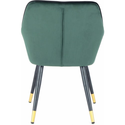 Canapés et fauteuils Fauteuils | Fauteuil design rembourrée velours vert pieds noir et doré - QQ36582