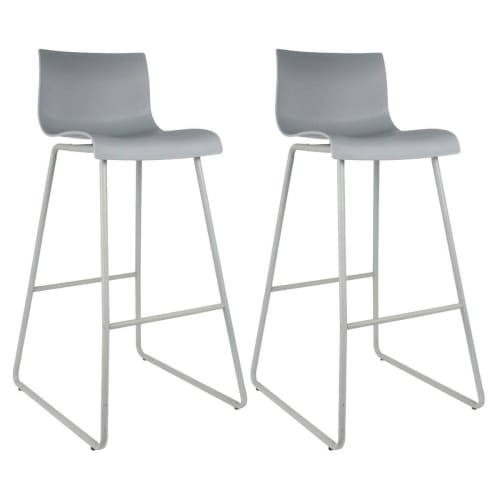 Meubles Chaises et tabourets de bar | Lot  de 2 chaises hautes grises - ML26255