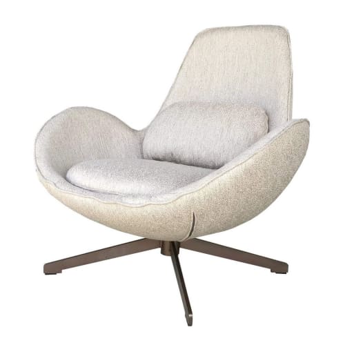 Canapés et fauteuils Fauteuils | Fauteuil rotatif en tissu beige - IG74817