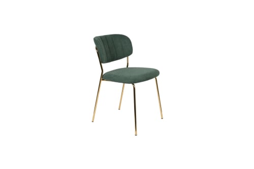 Meubles Chaises | Chaise de repas tissu vert - PE94969