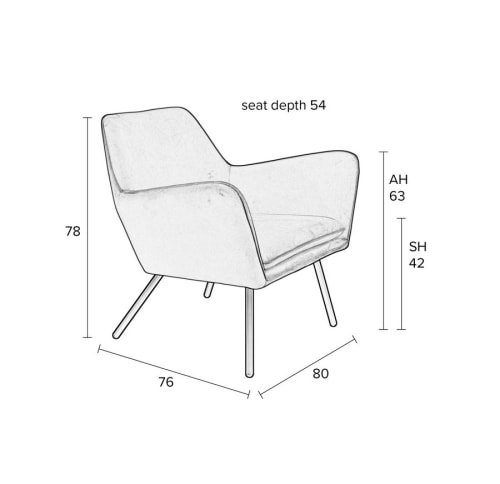 Canapés et fauteuils Fauteuils | Fauteuil de salon confortable en velours bleu - FL11097