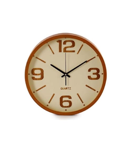 Déco Horloges murales et horloges à poser | Horloge murale ronde bois D40 - ZI49231