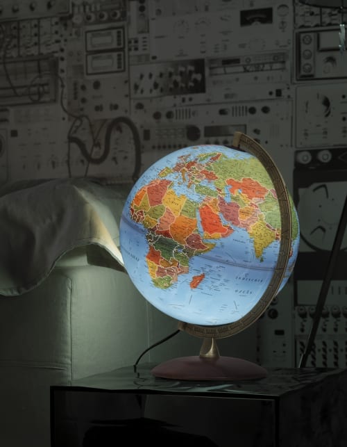 Globe terrestre 30 cm politique physique lumineux en français