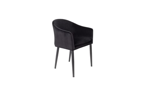 Canapés et fauteuils Fauteuils | Fauteuil de table design en velours noir - DX38638