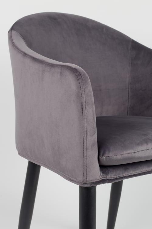 Canapés et fauteuils Fauteuils | Fauteuil de table design en velours gris - XP41302